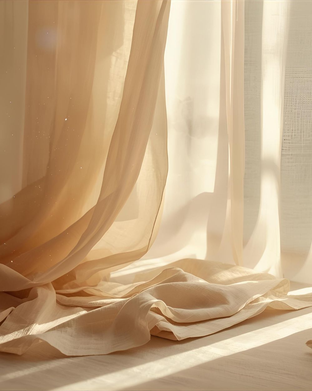 Abstract visual representing the Aldehydic scent family. Soft, luminous fabric folds with pale shimmer and frosted highlights. Evokes clarity, cool elegance, and suspended light.