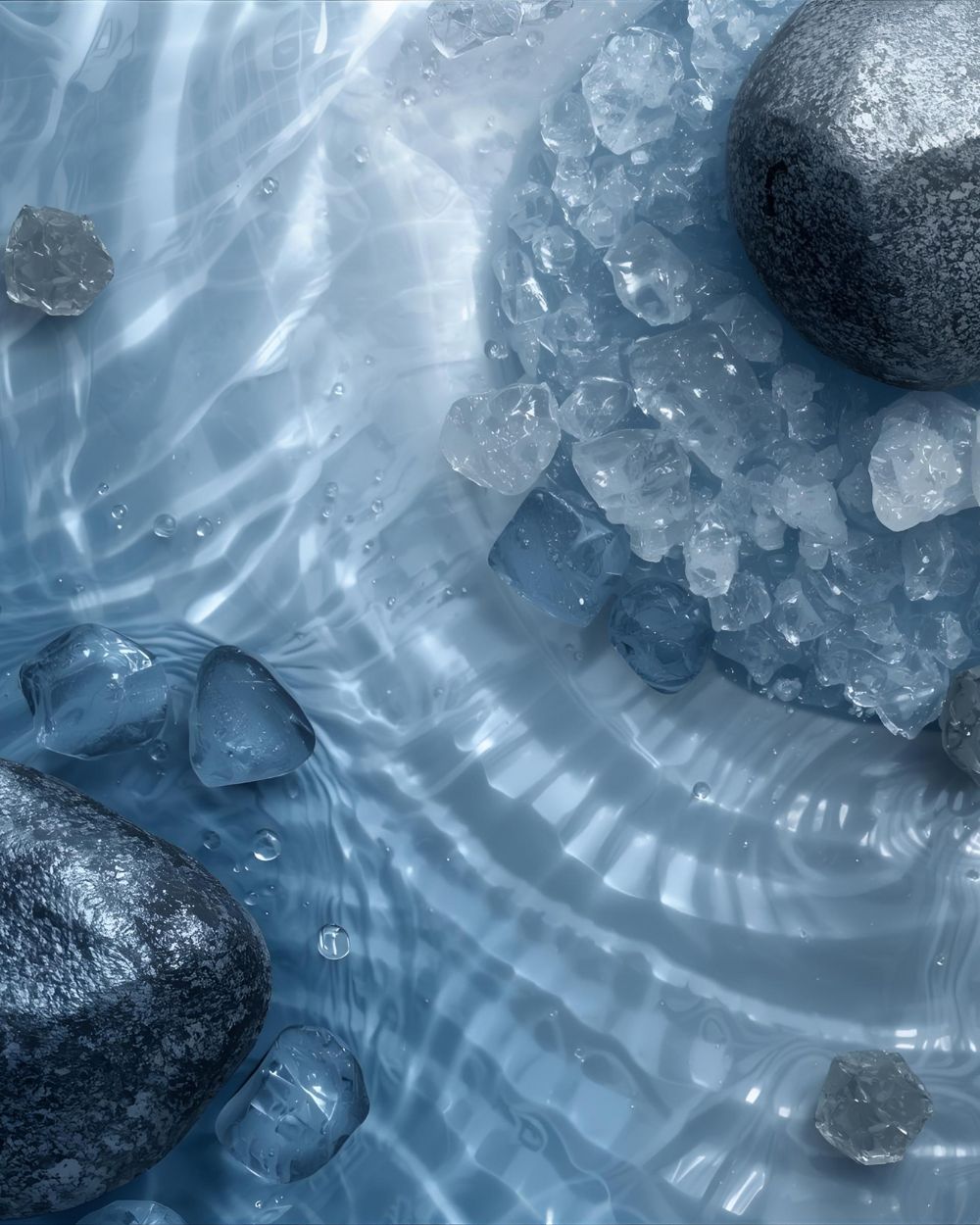 Aquatic scent family. Clean, expansive, and meditative. A sensory composition of water textures, soft light, and mineral tones.