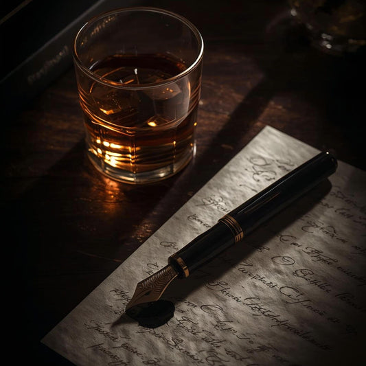 Black Draft extrait de parfum — a moody, masculine fragrance inspired by tobacco oud. Whiskey, ink, and the scent of secrets written in smoke