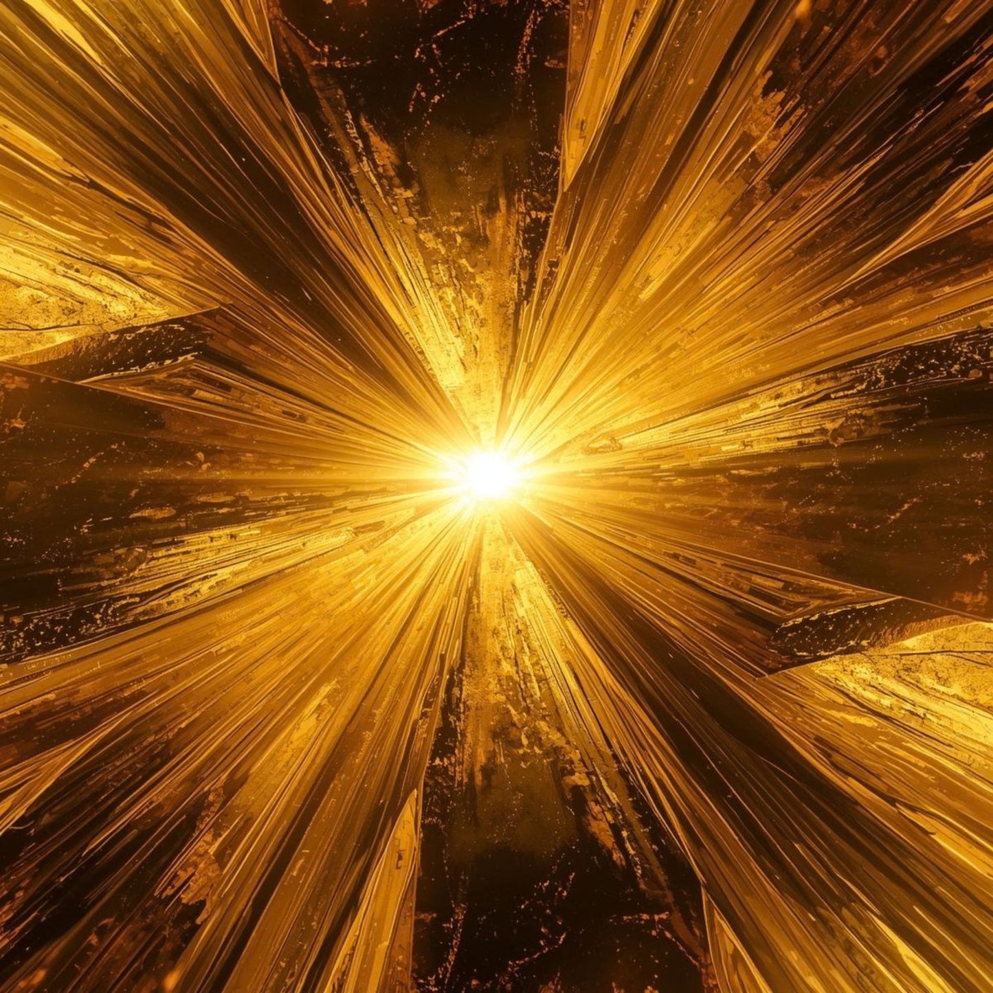 “Stretched golden light rushing through a glowing tunnel, creating a charged, cinematic sense of motion — an atmospheric visual representing a reinterpretation of Paco Rabanne 1 Million.