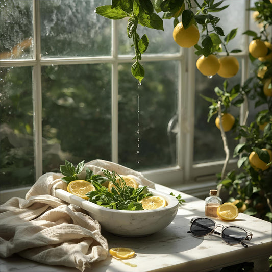 Mint Condition extrait de parfum — a radiant reinterpretation of Louis Vuitton Pacific Chill. Blackcurrant, lemon, mint, basil, ambrette, and carrot seed. A sunlit greenhouse with citrus, mint leaves, and linen textures, evoking freshness, finesse, and olfactive clarity. A unisex scent of motion, breath, and grounded elegance.