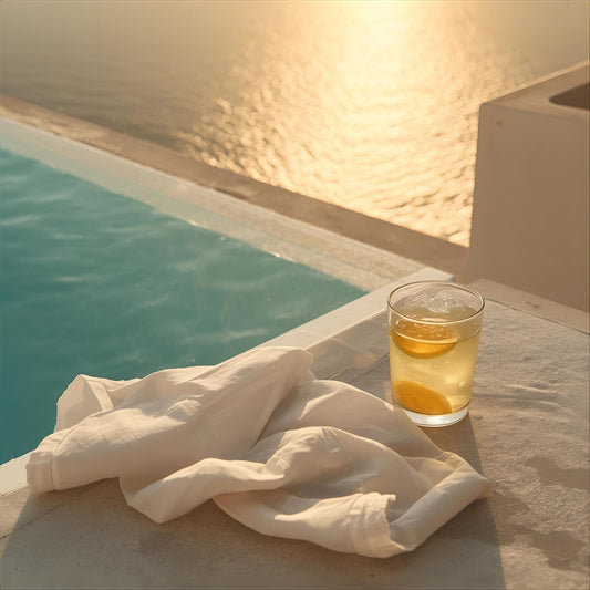 Neroli Proof extrait de parfum — a radiant reinterpretation of Tom Ford Neroli Portofino. Bitter orange, lemon zest, neroli, lavender, and mineral musk. A rooftop pool at golden hour with linen and citrus water, evoking clarity, freshness, and coastal brilliance.