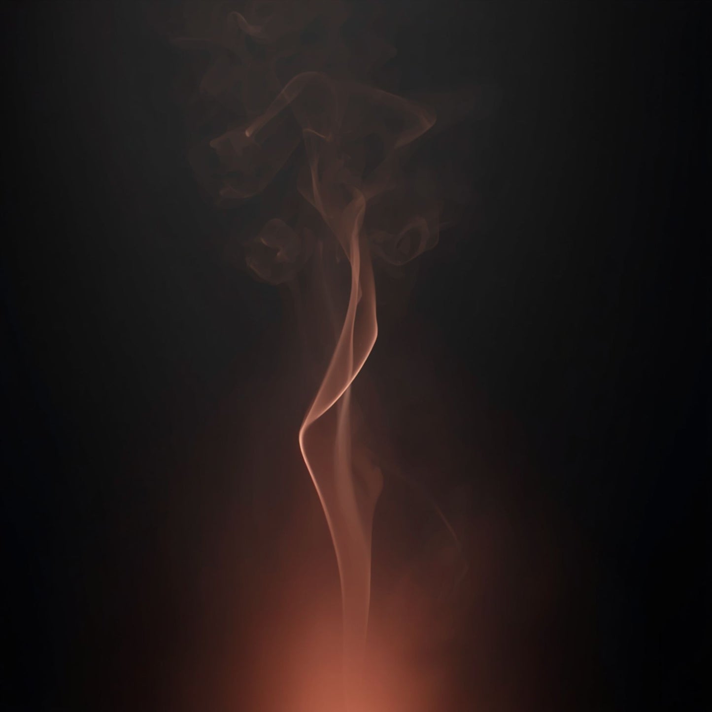 Rose‑Gold Livani candle hero image with warm blush glow and rising smoke on a dark background.