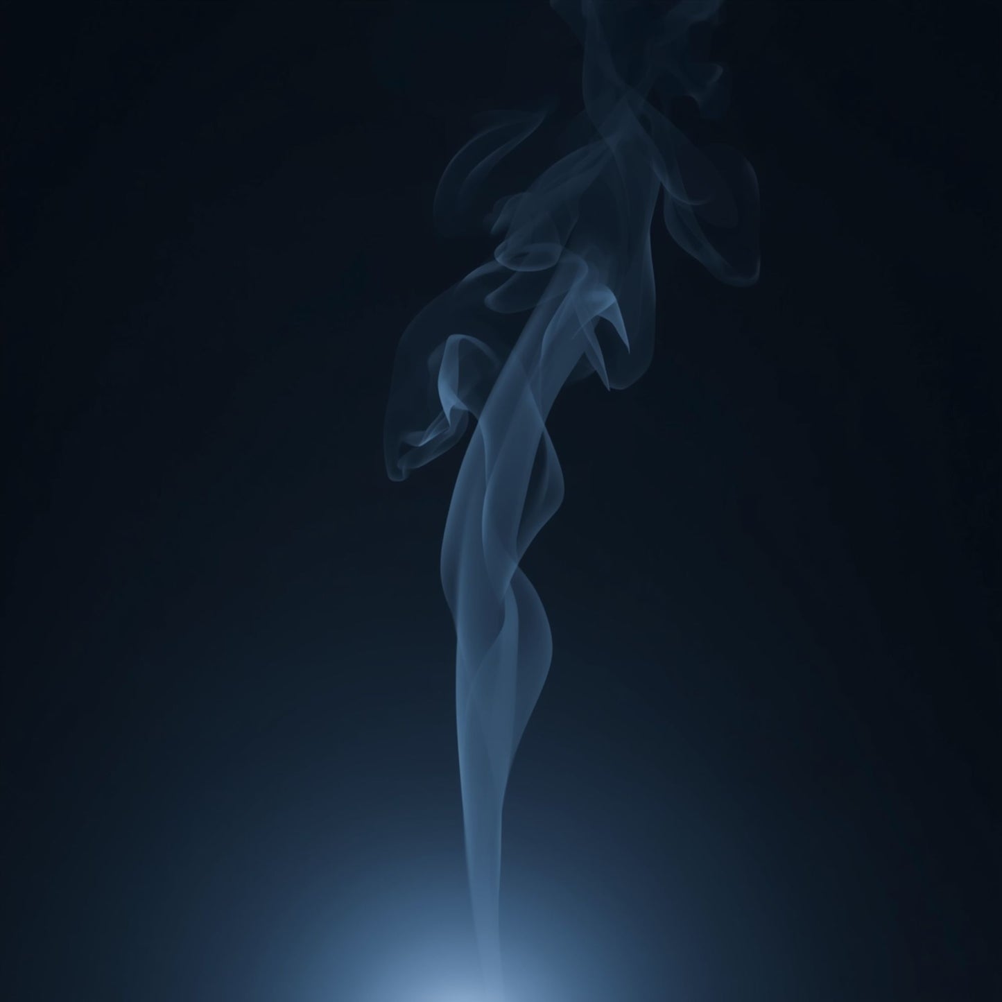 Silver Livani candle hero image with cool moonlit glow and rising smoke on a dark background
